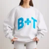Oversized sweatshirt met ronde hals in grijs gemêleerd