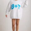 Oversized sweatshirt met ronde hals in grijs gemêleerd