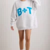 Oversized sweatshirt met ronde hals in grijs gemêleerd