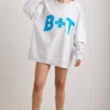 Oversized sweatshirt met ronde hals in grijs gemêleerd