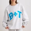 Oversized sweatshirt met ronde hals in grijs gemêleerd