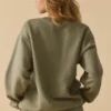 Oversized sweatshirt met ronde hals in zacht olijfgroen