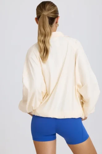 Oversized trainingsjack in wit