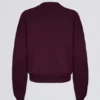 Oversized trui met ronde hals in bordeaux