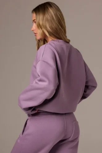 Oversized trui met ronde hals in Dusk