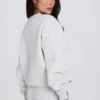 Oversized trui met ronde hals in grijs gemêleerd