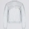 Oversized trui met ronde hals in grijs gemêleerd