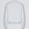 Oversized trui met ronde hals in grijs gemêleerd