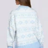 Oversized trui van jacquardbreisel in poederblauw