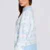 Oversized trui van jacquardbreisel in poederblauw