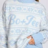 Oversized trui van jacquardbreisel in poederblauw