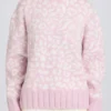 Oversized trui van jacquardbreisel in roze