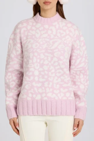 Oversized trui van jacquardbreisel in roze