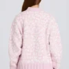Oversized trui van jacquardbreisel in roze