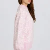 Oversized trui van jacquardbreisel in roze