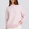 Oversized trui van jacquardbreisel in roze