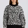 Oversized trui van jacquardbreisel in zwart