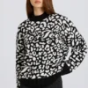 Oversized trui van jacquardbreisel in zwart