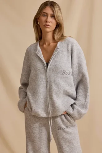 Oversized vest met rits in Ice Marl