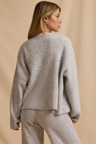 Oversized vest met rits in Ice Marl