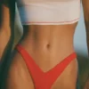Pacifico Ruched Cheeky bikinibroekje in Fiery Red