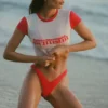 Pacifico Ruched Cheeky bikinibroekje in Fiery Red