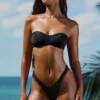 Pacifico versierde gerimpelde cheeky bikinibroekje in zwart