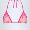 Paita driehoekige bikinitop in roze orchideeënprint