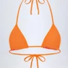 Paita driehoekige bikinitop met oranje orchideeënprint