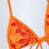 Paita driehoekige bikinitop met oranje orchideeënprint