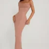 Palermo versierde bandeau maxi-jurk met col in beige