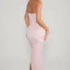 Palermo versierde bandeau maxi-jurk met col in blush