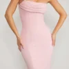 Palermo versierde bandeau maxi-jurk met col in blush