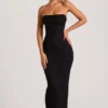 Palermo versierde bandeau maxi-jurk met col in zwart