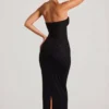 Palermo versierde bandeau maxi-jurk met col in zwart
