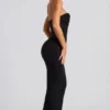 Palermo versierde bandeau maxi-jurk met col in zwart