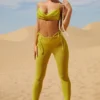 Palm Springs lange broek met versieringen van mesh in limoengroen