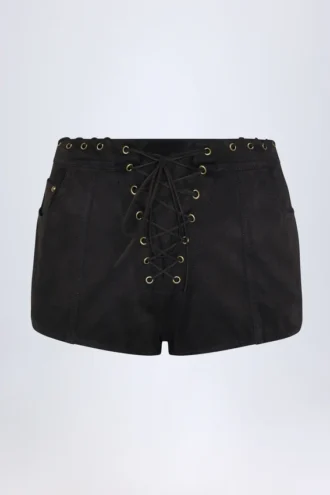 Parva vetersluiting mid-rise Short in zwart