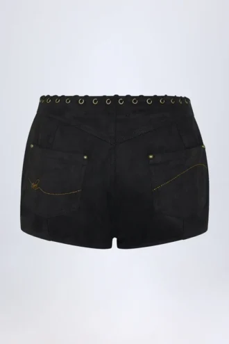 Parva vetersluiting mid-rise Short in zwart