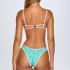Pasyon bandeau-bikinitop in blauw met multikleurige print