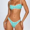Pasyon bandeau-bikinitop in blauw met multikleurige print