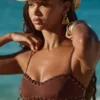 Pasyon bandeau-bikinitop in chocoladebruin