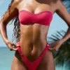 Pasyon bandeau-bikinitop in frambozenroze