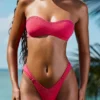Pasyon bandeau-bikinitop in frambozenroze
