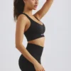Plunge Neck Define Luxe sportbeha in zwart