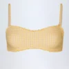 Portbou bandeau-bikinitop met ruches in geel geruit