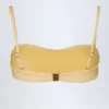 Portbou bandeau-bikinitop met ruches in geel geruit
