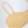 Portbou bandeau-bikinitop met ruches in geel geruit