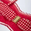 Portbou bandeau-bikinitop met ruches in rood geruit