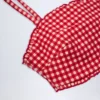 Portbou bandeau-bikinitop met ruches in rood geruit